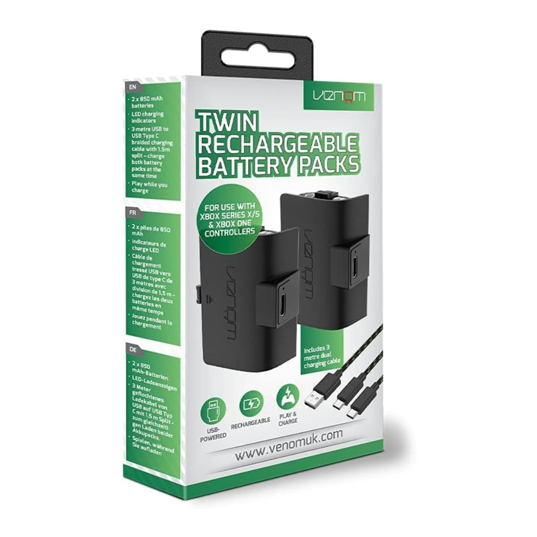 Venom Xbox Controller Rechargeable Battery Twin Pack – Black
