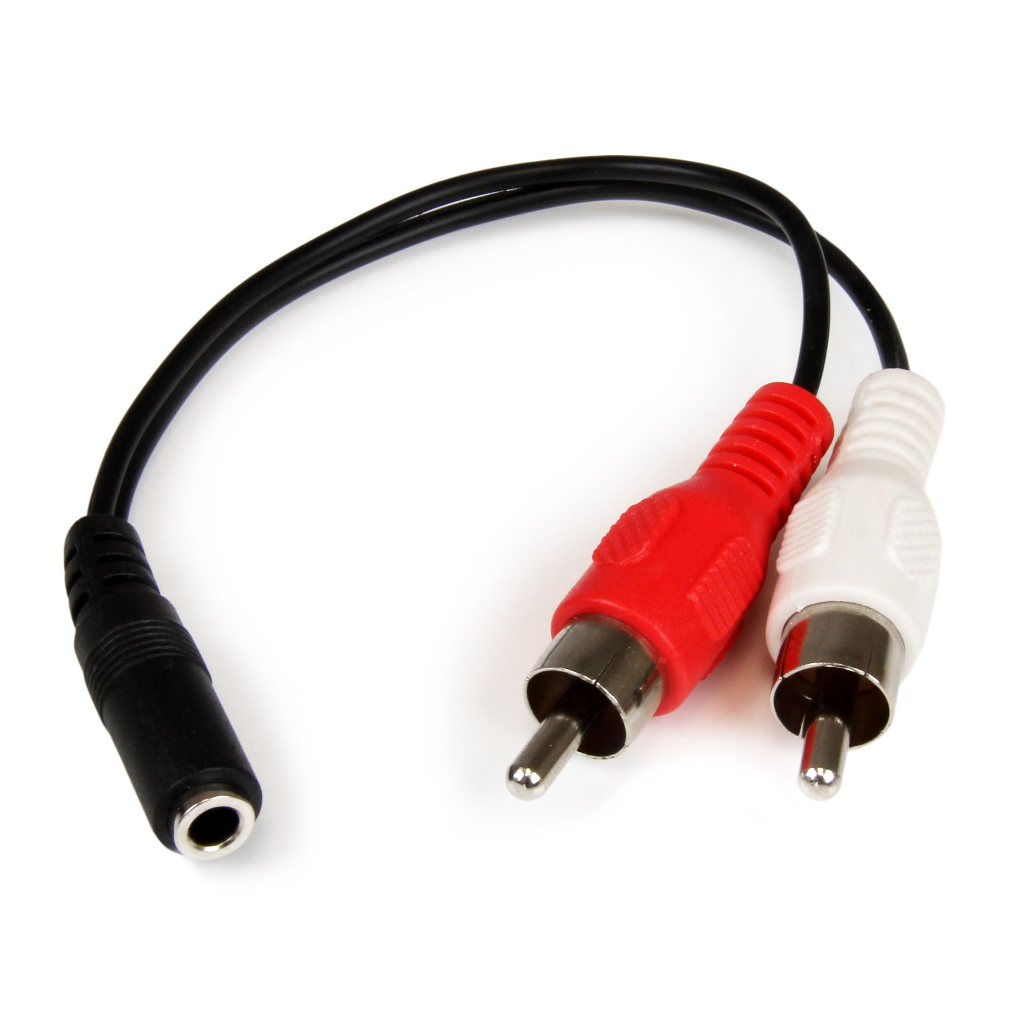 StarTech 6in Stereo Audio Cable – 3.5mm Female to 2x RCA Male